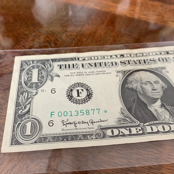 1963A $1 Federal Reserve Star Note Atlanta One Dollar Bill F00135877* 1963 A low - Picture 2 of 8